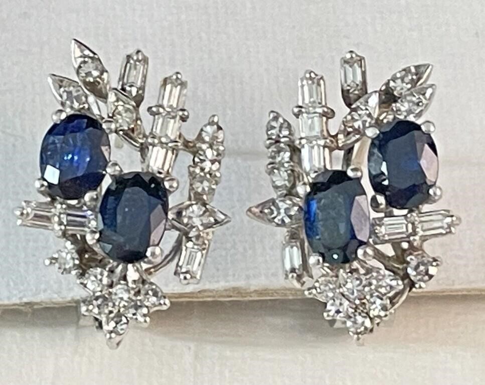 18K Diamond & Sapphire Earrings