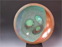 (Wolff Pottery) Multicolored Pottery 12" Diameter