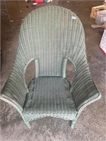 Green wicker chair