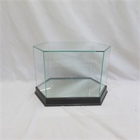 Display Case - Mirrored - Wood Base W/Glass