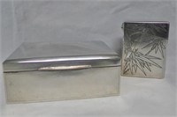 Two Asian Sterling Silver Hinged Boxes