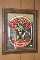 Grizzly Beer Canadian Lager Bar Mirror Sign 15" X