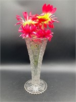 Imperial Glass Clear Hobstar Vase