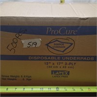 PRO CURE DISPOSABLE UNDERPANTS  500 COUNT CASE