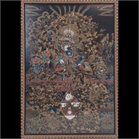 Framed Thangka Print Of Hindu Buddhist Deity Mahak