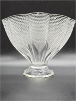 Vtg. 1000 Clear Hobnail Fan Vase by Smith Glass