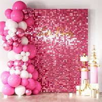 $150 Pink Shimmer Wall Backdrop, 24 Panels