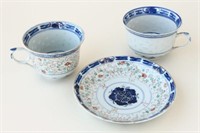 Two Chinese Blue and White Porcelain Cups and