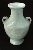 Chinese Pale Blue Twin Handled Vase,