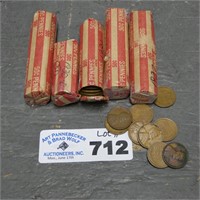 (5) Partial Rolls of 1930's Lincoln Wheat Pennies