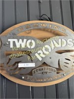 Two Roads Sign - wood back --