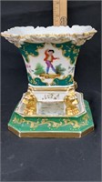 Jacob Petit old Paris vase with under plate