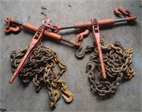 2 Metal Chain Lock Straps +2 15 Foot Chains DE