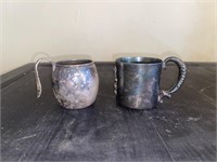 Two (2) Silver Plated Baby Cups