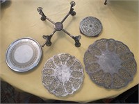 Five (5) Silver Plated Trivets