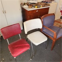 3 Vintage Chairs- one retro cream c