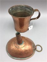 Copper funnel and cup