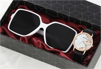 Sunglasses and watch set white