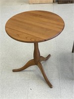 Small wooden round accent table