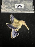 Hummingbird Brooch, Red Eye