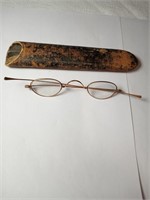 Antique 14K Gold Eye Glasses & Case