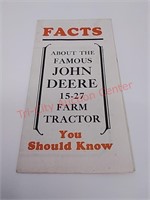 1927 D Tractor Sales brochure
