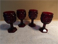 4 Vintage Avon Cape Cod Wine Glasses