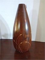 Stunning hand carved wooden vase. Approx 14