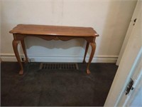 Oak Sofa table. 48" W, 16" D, 29" T.