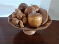 Amazing wooden carved fruit bowl