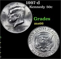 1997-d Kennedy Half Dollar 50c Grades GEM+ Unc