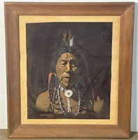 (QR) Vintage W Magner Native American Chief Art