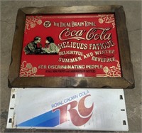 (QR) Coca Cola Mirror 18.5x 14.5 and Metal RC