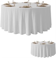 120'' White Round Tablecloth