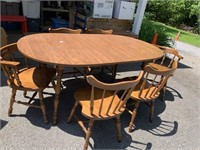 TABLE WITH 6 CHAIRS 31" H X 69" W X 40" D