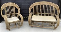 Cushioned Twig Bench & Chair