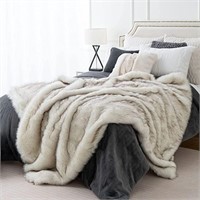 *White Faux Fur Blanket-60"x80"