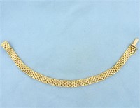 Italian Made Designer Panther Link Bracelet in 18K