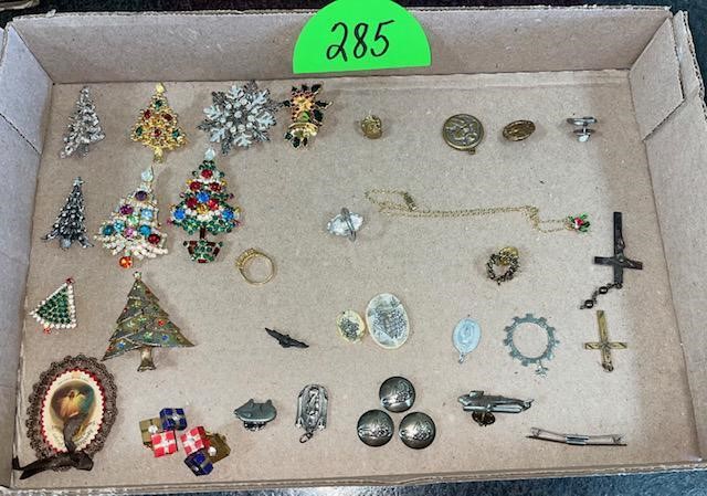 Assorted Christmas Pins & Misc.