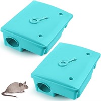 Kittmip 2 Pack Blue Rat Bait Stations with Key