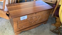Cedar chest measuring approximately 20 inches