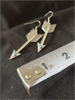 Pair of 2 1/2 inch arrow earrings