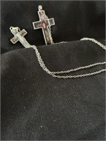 (2) 9 inch cross necklaces