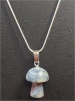 925 stamped 24-in necklace with mushroom pendant