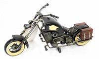 Metal motorcycle model of vintage motorcycle with