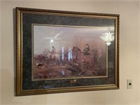 Large Framed Hunt Scene Print