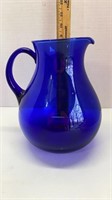 Cobalt glass pitcher