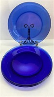 Cobalt 13” serving platter lot of 4