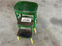 Green&Yellow folding metal step stool