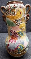 Hand-Decorated Moriage Asian Pottery Vase